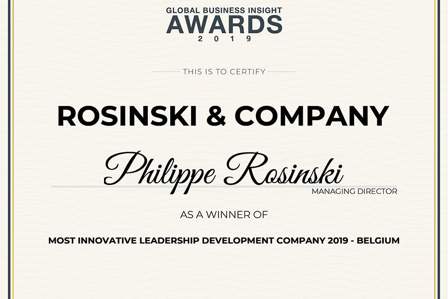 Most Innovative Leadership Development Company 2019 – Belgium