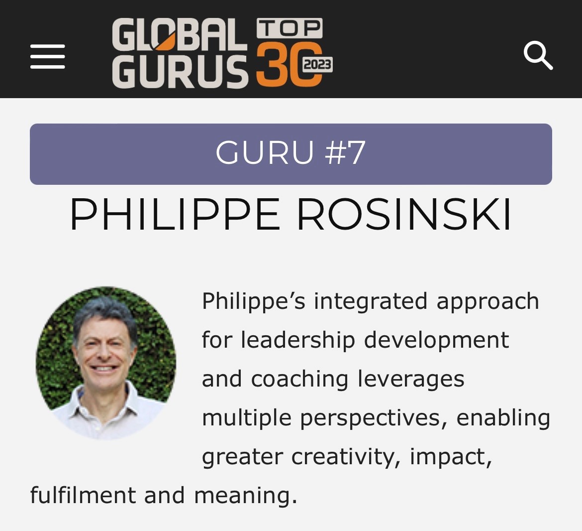 Philippe Rosinski ranked Guru #7 in the Global Gurus Coaching Top 30 list for 2023