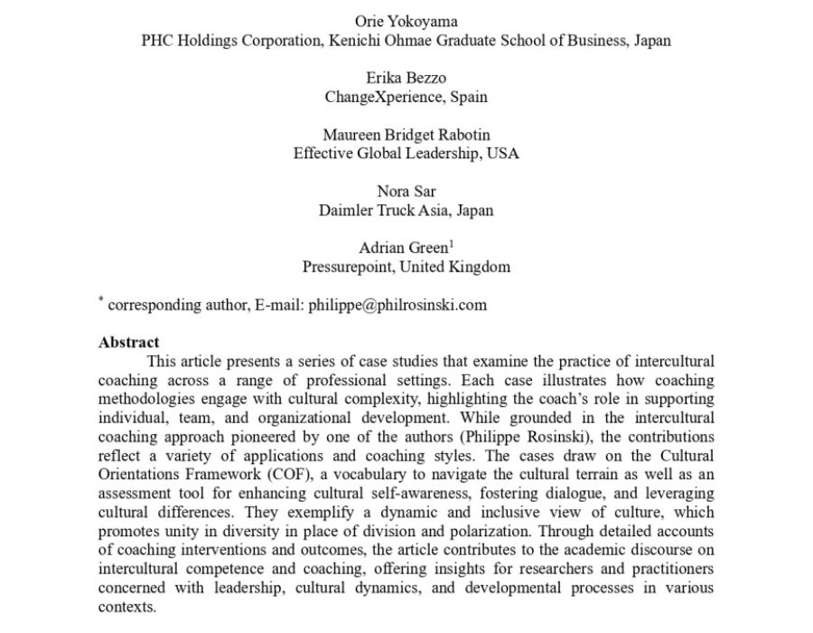 Intercultural Coaching Case Studies