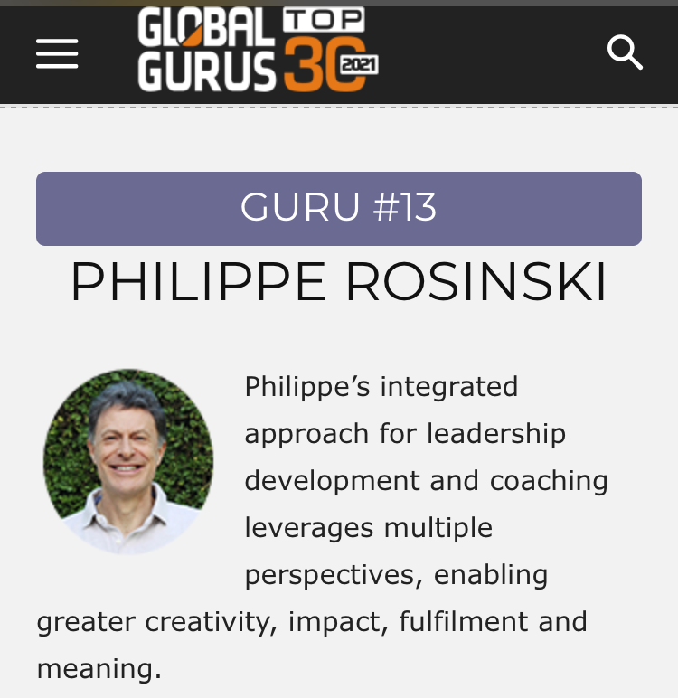 Philippe Rosinski in the Global Gurus Coaching Top 30 list