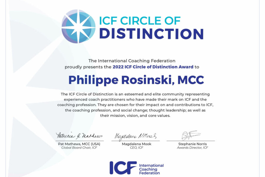 2022 ICF Circle of Distinction Award to Philippe Rosinski
